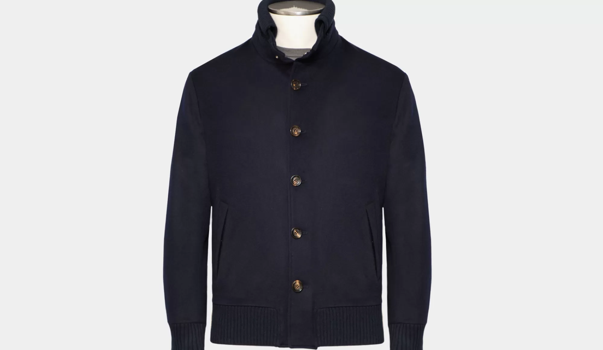 Cheap Kired Bomber Jacket Wool Navy