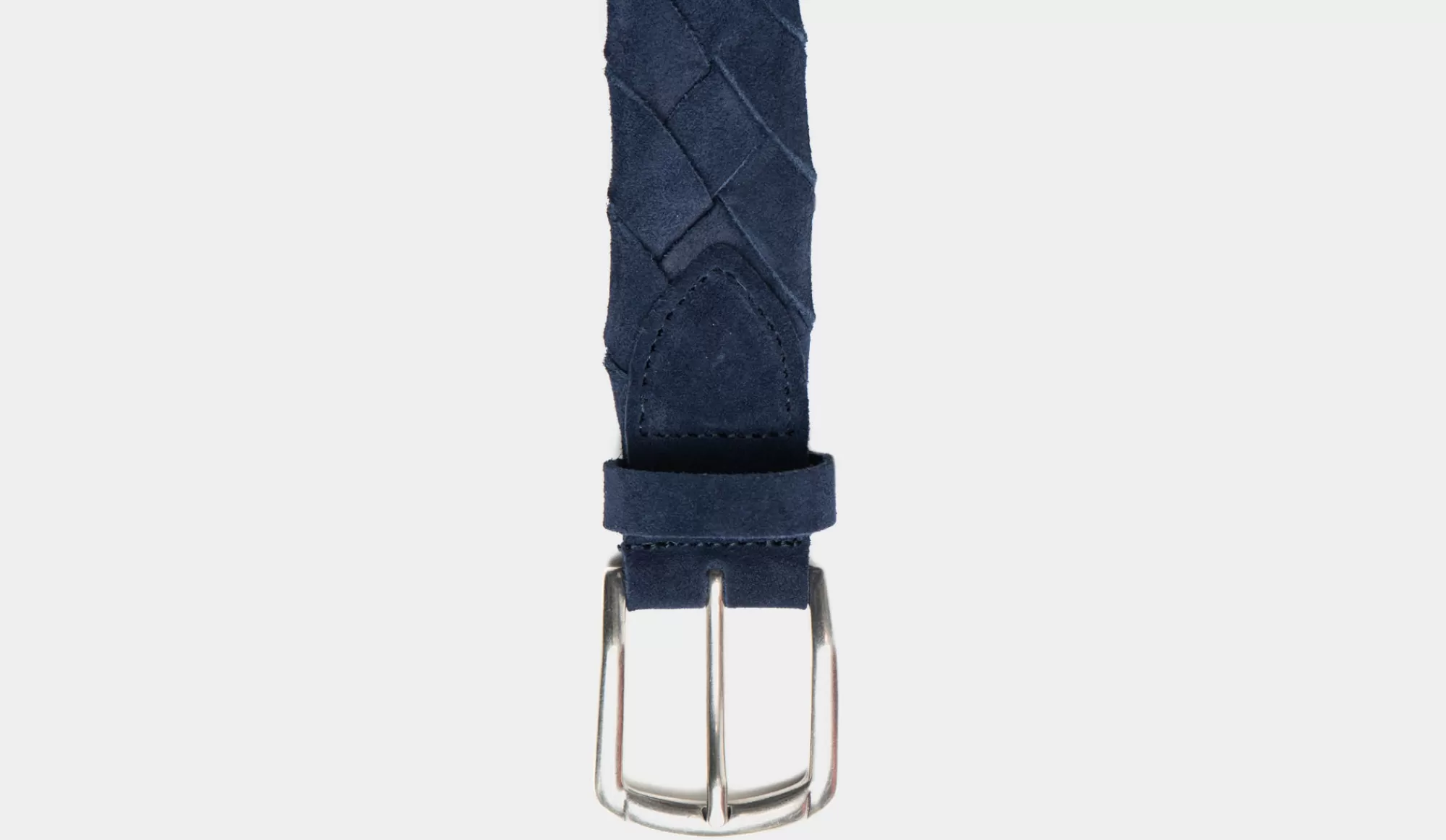 Shop Andrea d'Amico Braided Belt Suede Blue