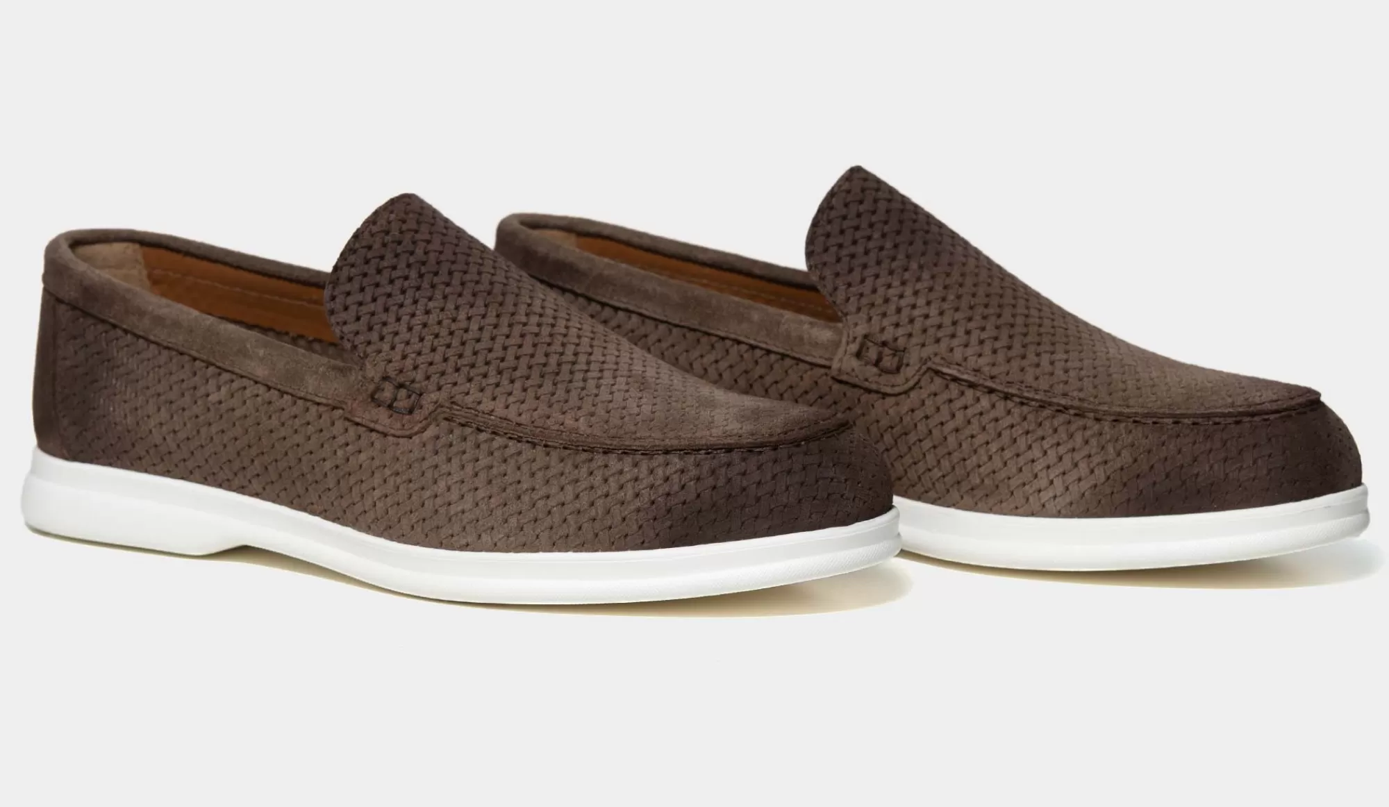 Online Doucals Braided Loafer Suede Brown