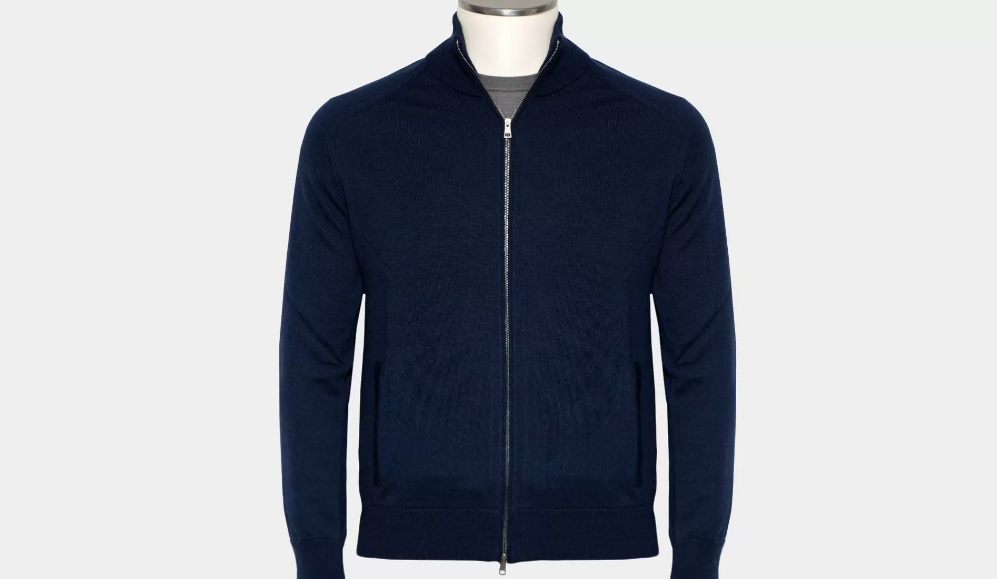 Flash Sale Zanone Cardigan Zip "Sadle" Blue