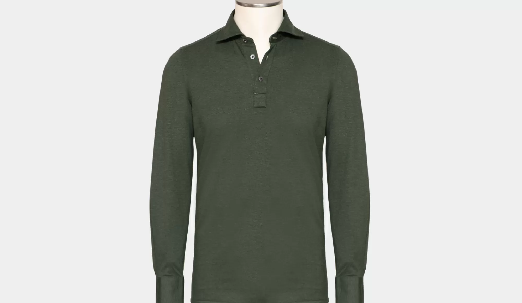 New Finamore Cashco Polo Camicia Jersey Green