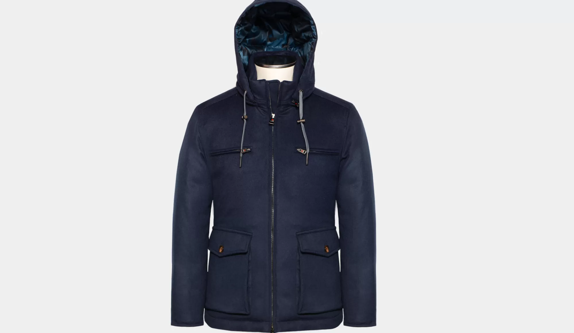 Hot Kired Cashmere Down Parka "Keal" Blue