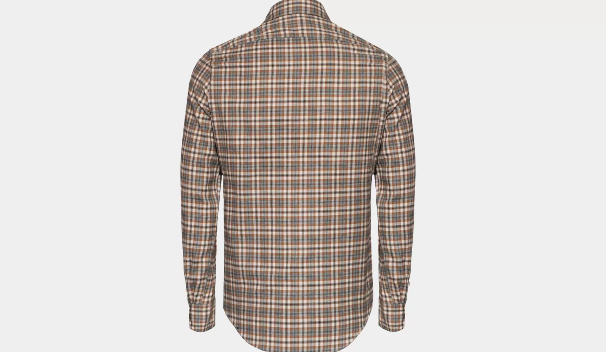 Best Finamore Checkered Shirt Brown-Grey