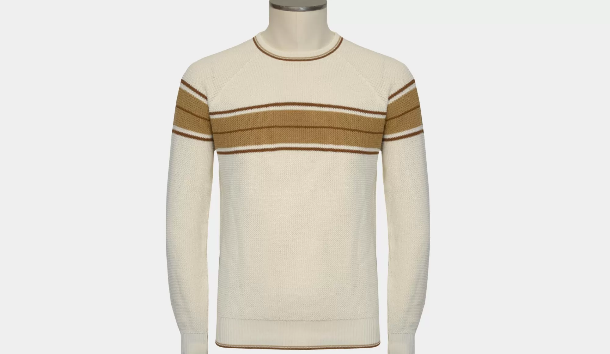 Shop Drumohr Crewneck Fantasy Stripe Caramel