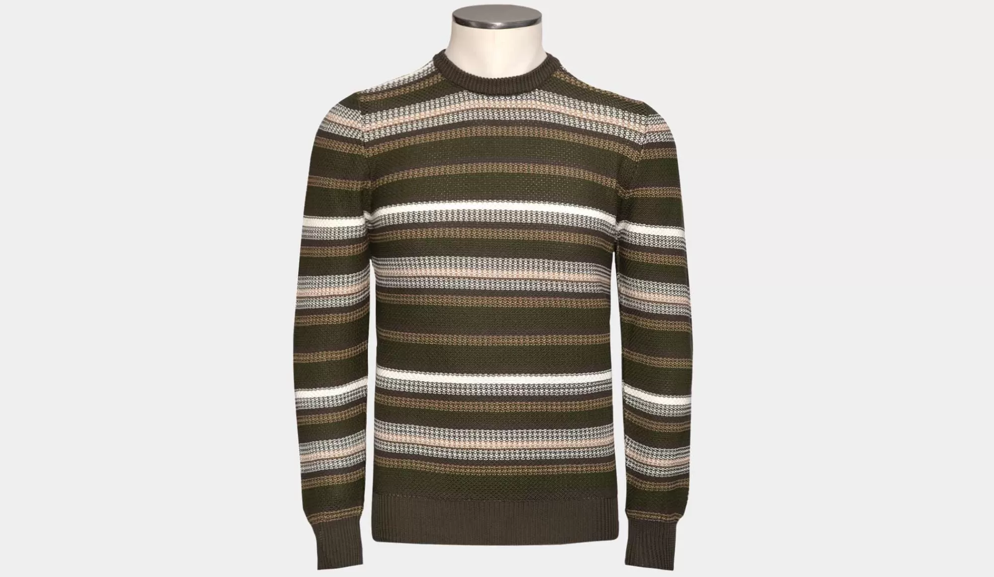 Store Drumohr Crewneck Fantasy Stripe Green