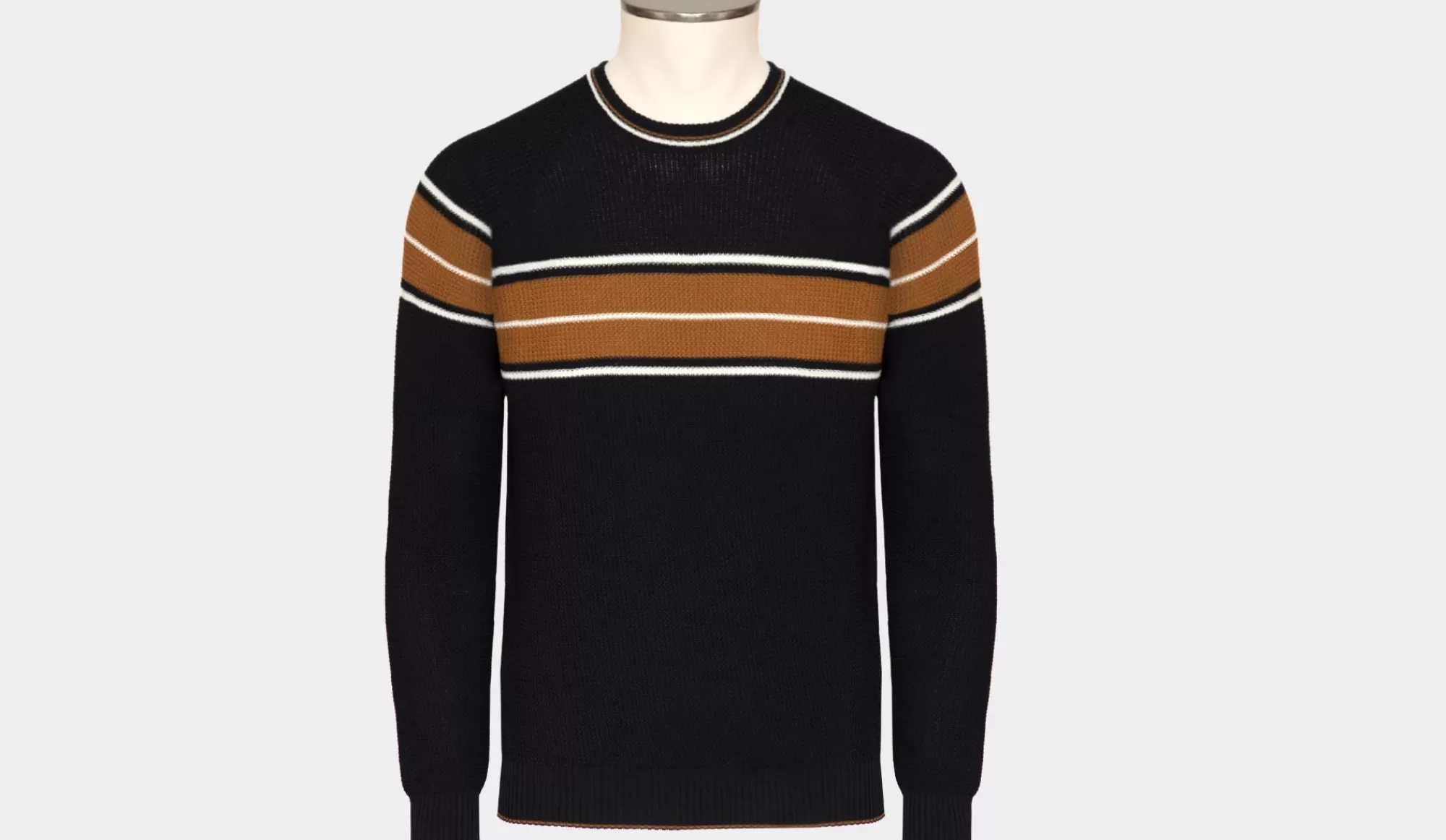 Discount Drumohr Crewneck Fantasy Stripe Navy