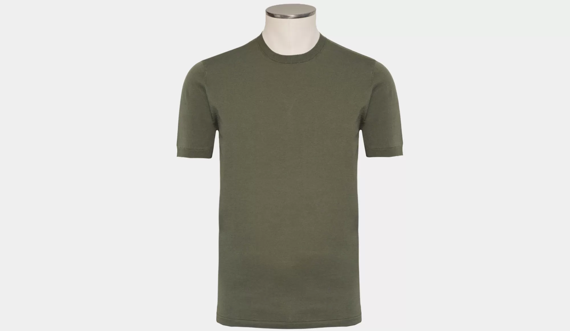 Outlet Aspesi Crewneck Short Sleeve Olive Green