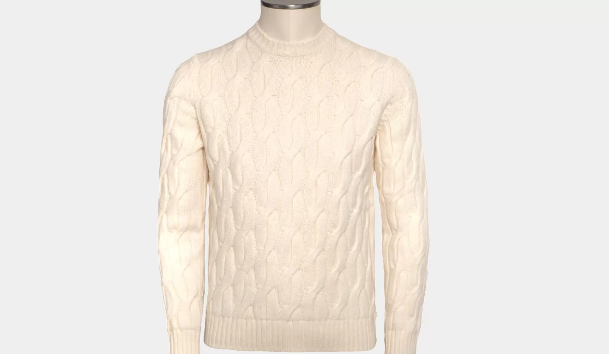 Clearance Zanone Geelong Cable Crewneck Off-White