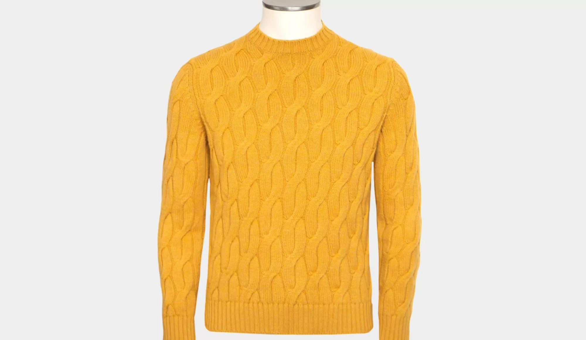 Shop Zanone Geelong Cable Crewneck Yellow