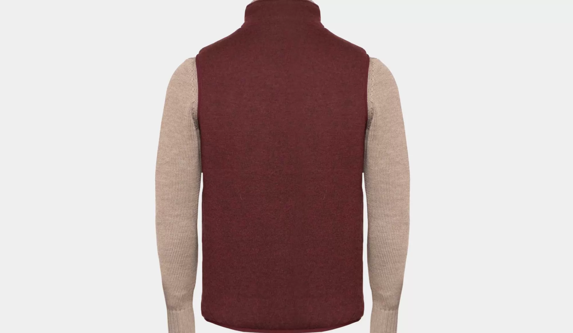 Shop Aspesi Gilet Zip Wool Jersey Burgundy