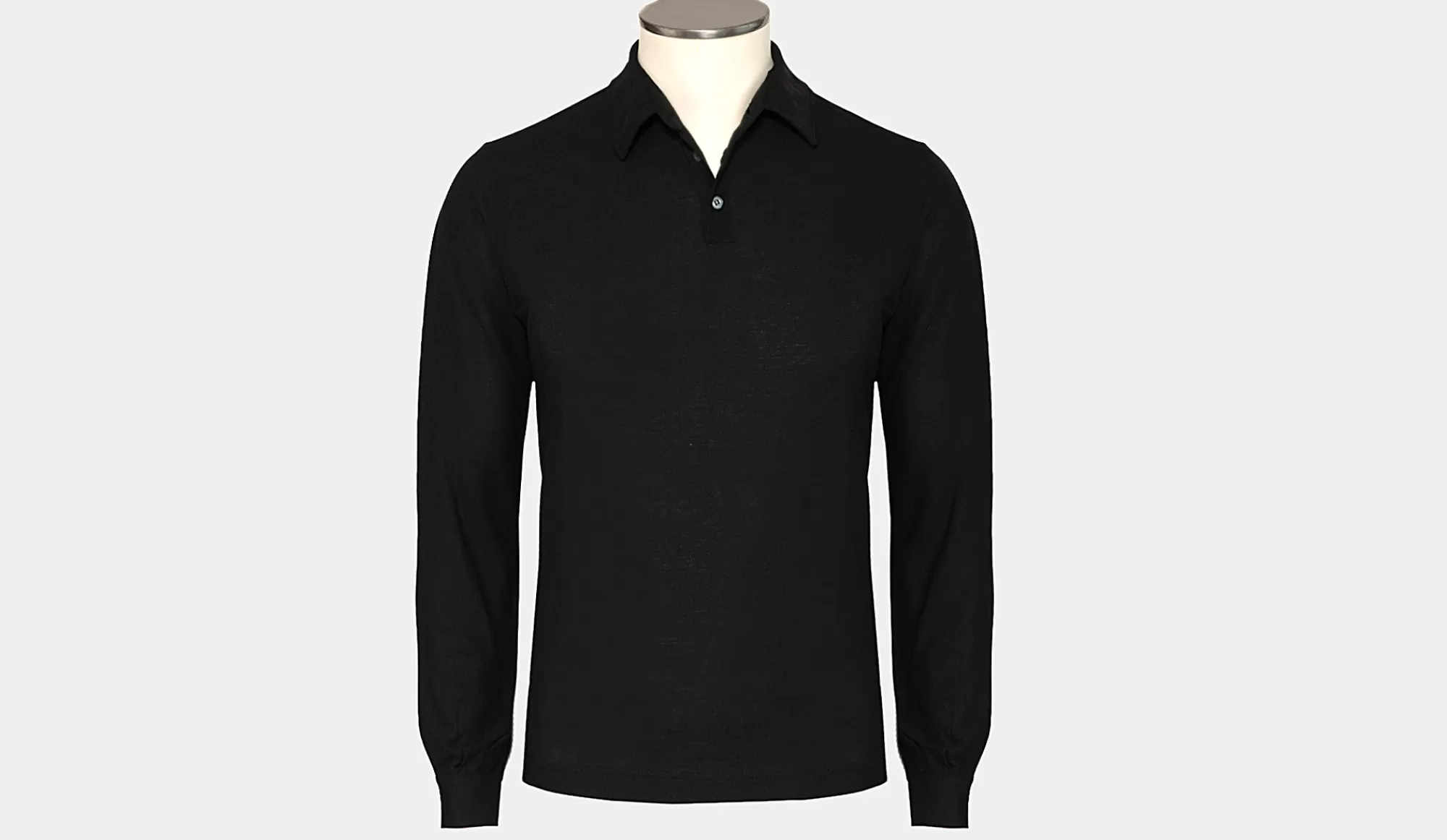 Sale Zanone Ice Cotton Polo Longsleeve Black