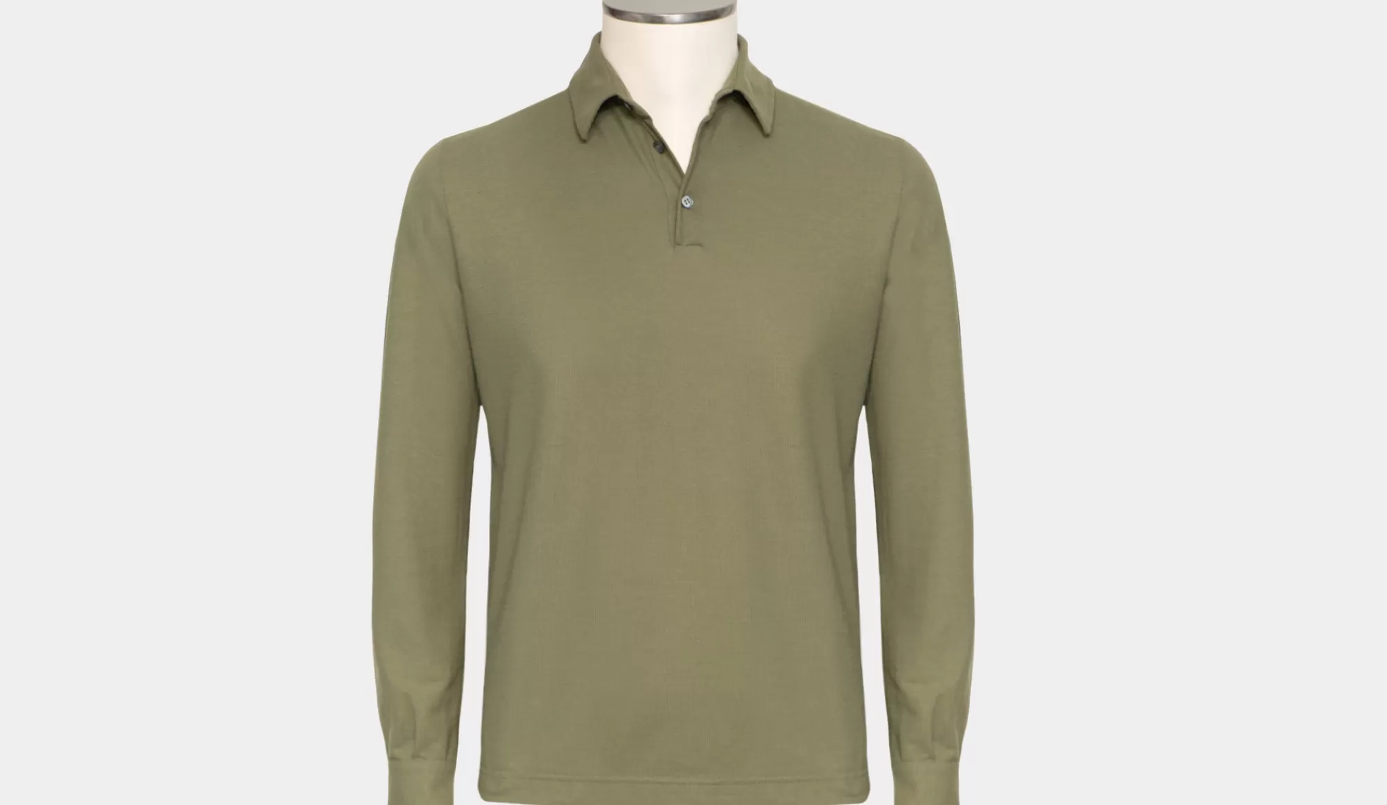 Hot Zanone Ice-Cotton Polo Longsleeve Green