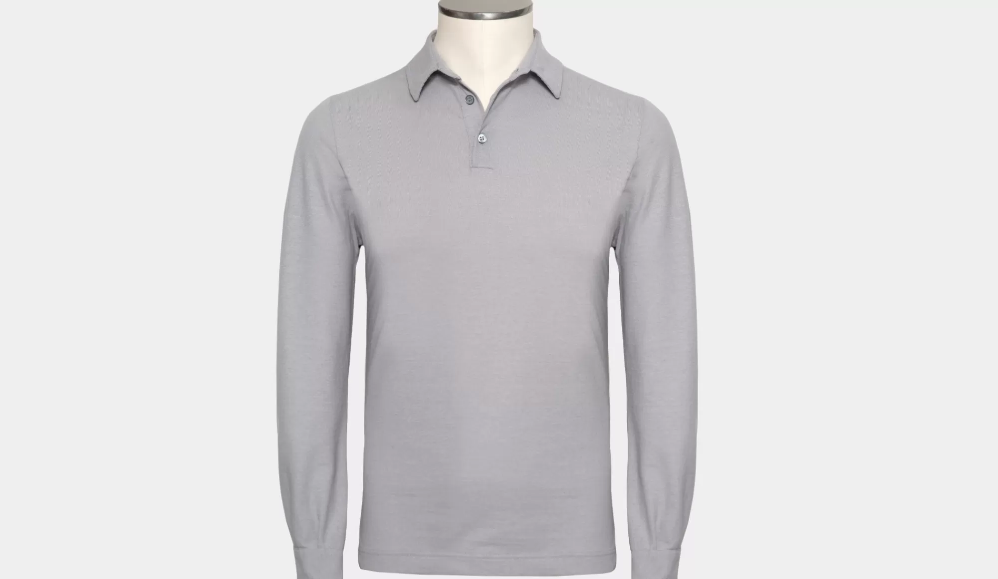 Clearance Zanone Ice-Cotton Polo Longsleeve Grey