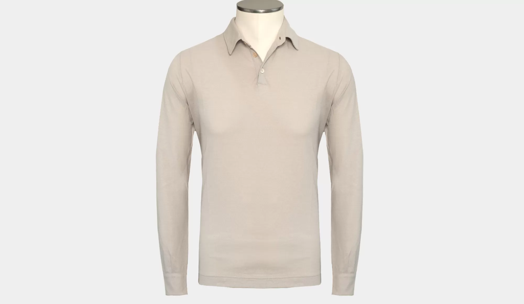 Shop Zanone Ice-Cotton Polo Longsleeve Ivory