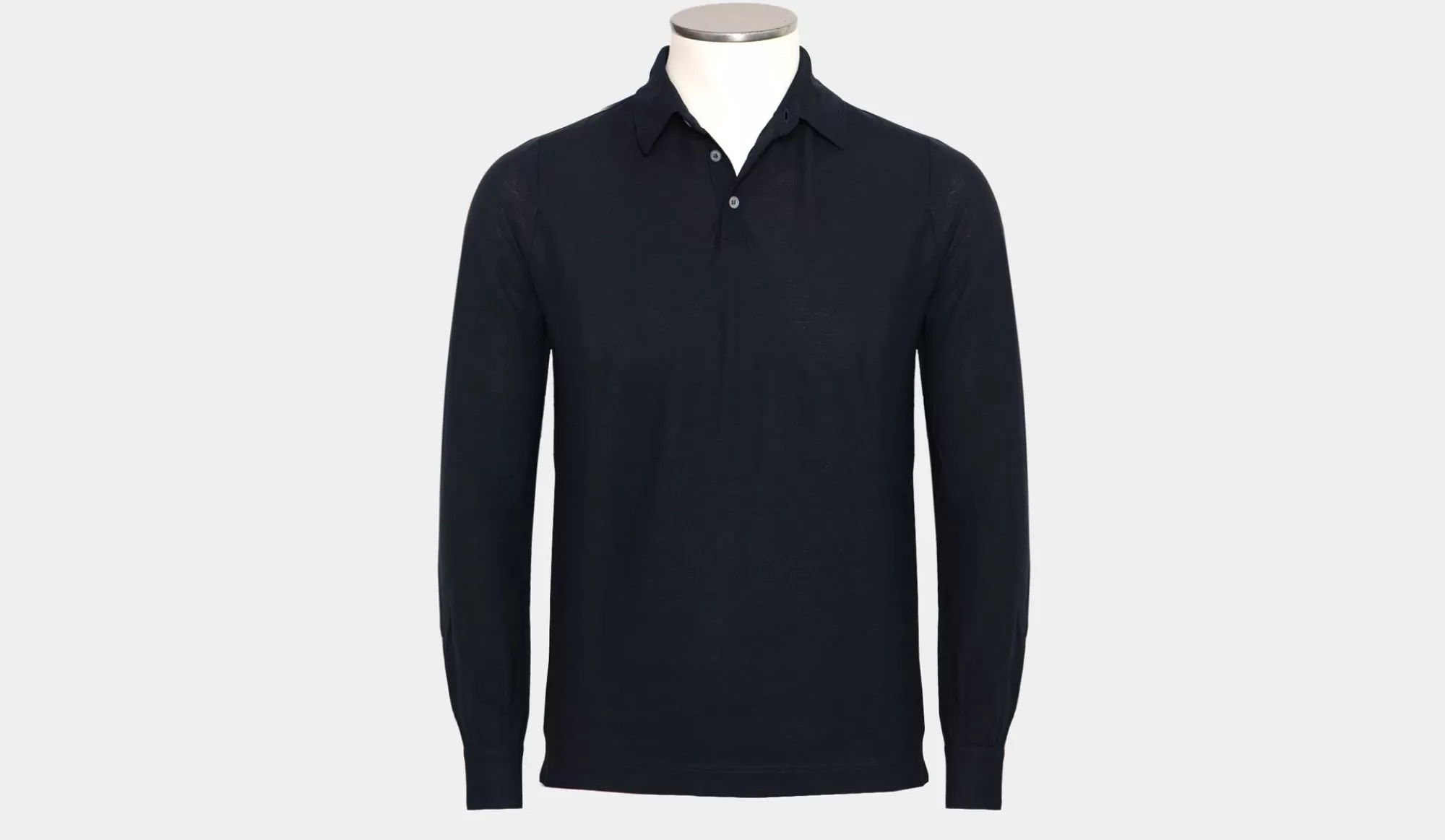 New Zanone Ice-Cotton Polo Longsleeve Navy