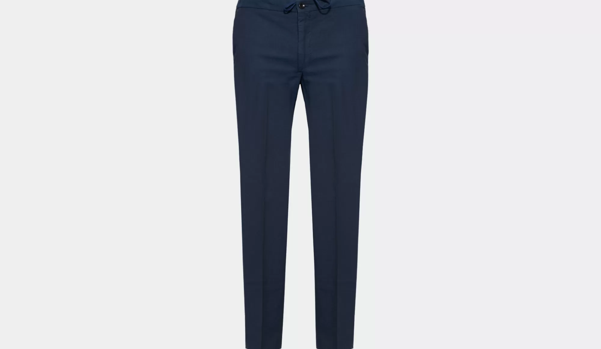 Clearance Incotex Ice-Cotton Trousers Drawstring Navy