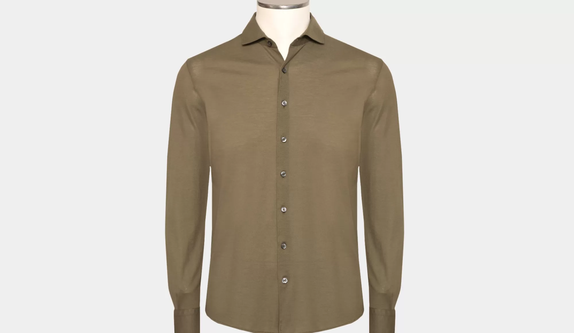 Outlet Gran Sasso Jersey Pique Shirt Olive