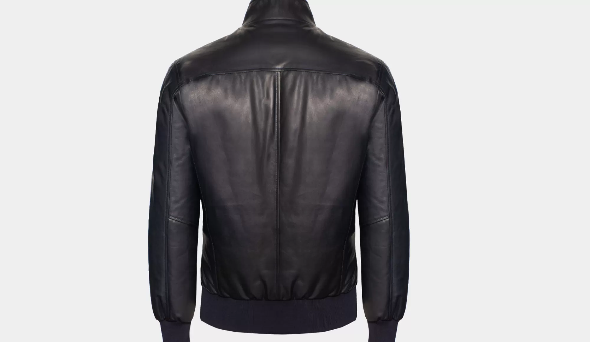 Cheap Lubiam Leather Bomber Blue