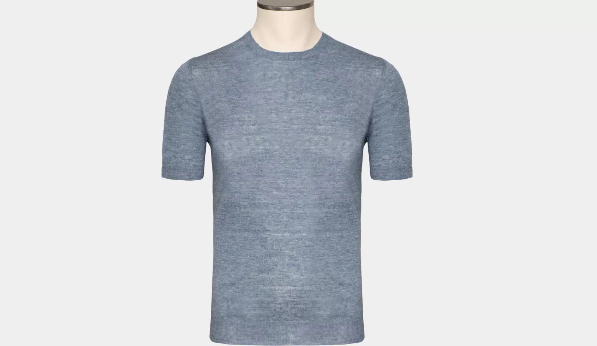 Clearance Gran Sasso Linen Crewneck Light-Blue