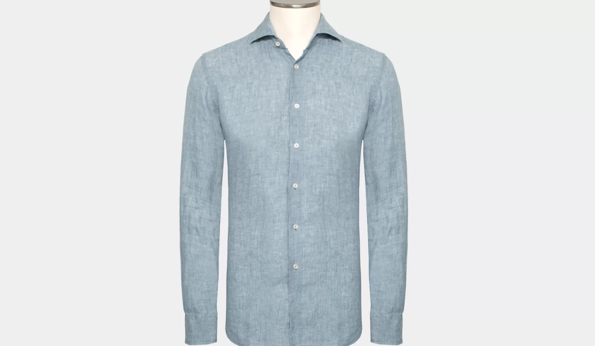 Cheap Xacus Linen Shirt Blue-Grey