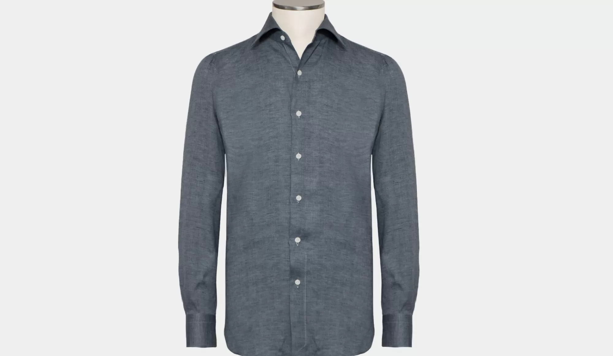 Flash Sale Finamore Linen Shirt Grey