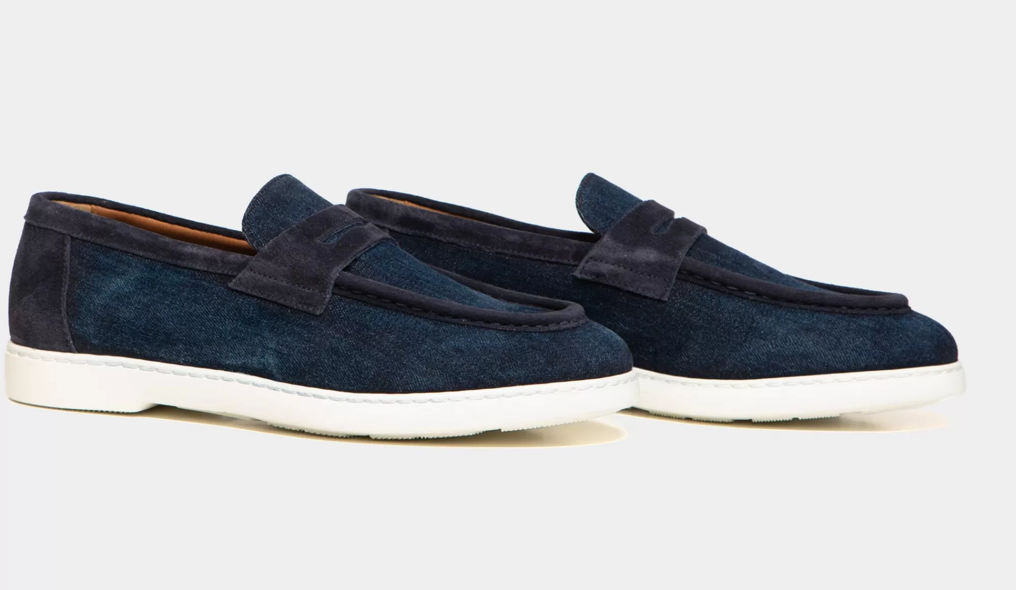 Shop Doucals Loafers Denim Blue