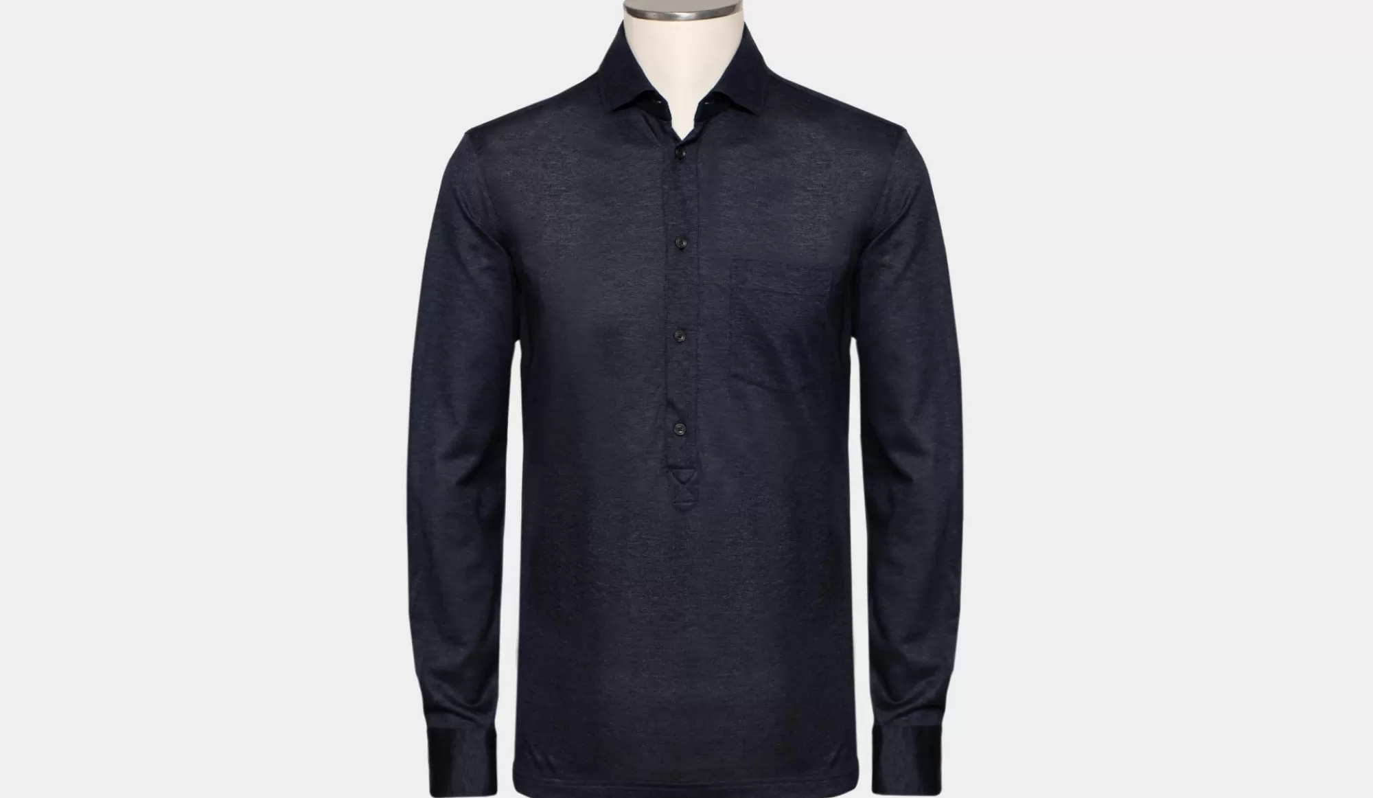 Discount Xacus Long Sleeve Polo Navy