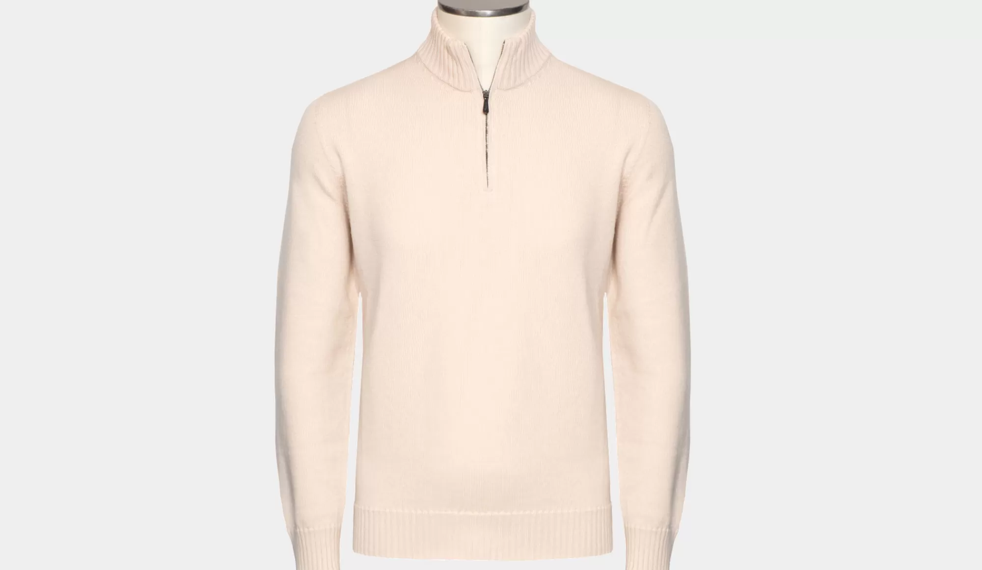 Hot Drumohr Mock Neck Zip Off-White