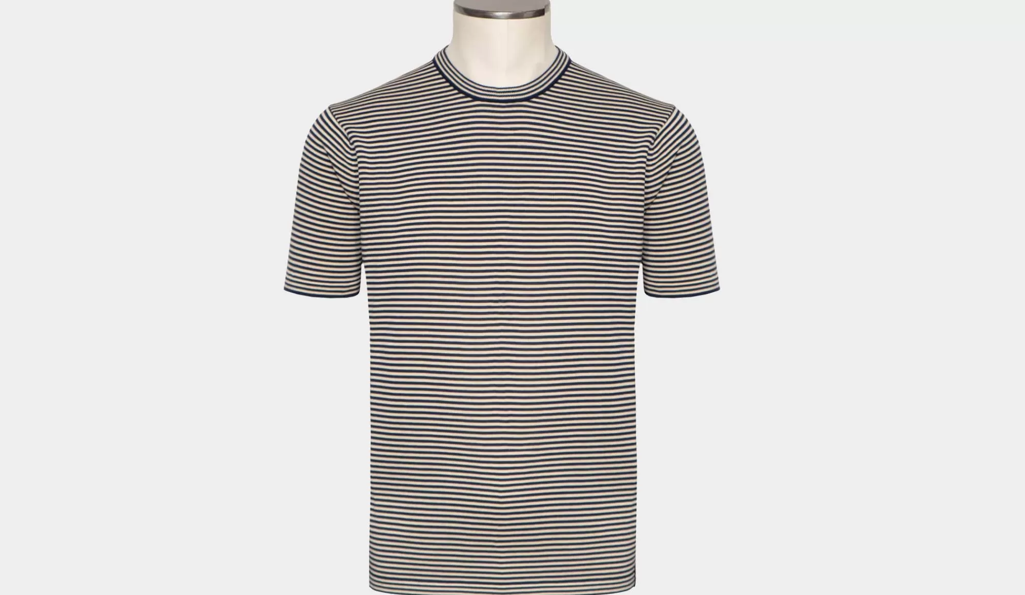 Cheap Aspesi Nautical Striped T-Shirt Navy-Beige