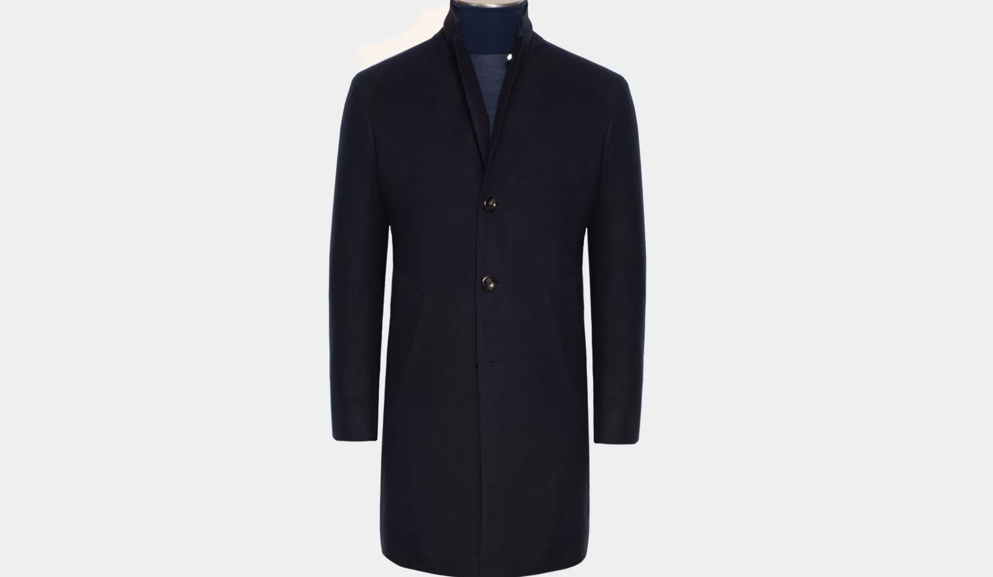 Cheap Lubiam Overcoat Drago "Skyfall" Navy