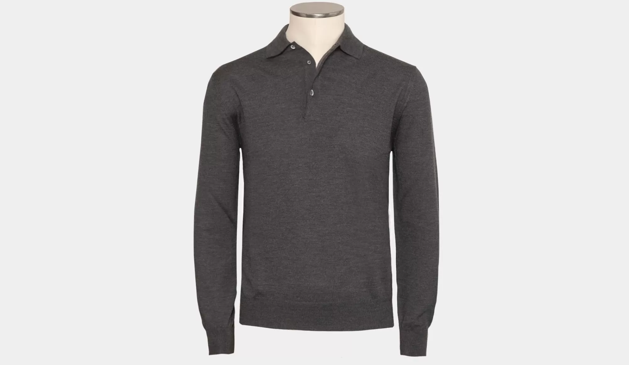 Cheap Gran Sasso Polo Extra Fine Merinos Grey