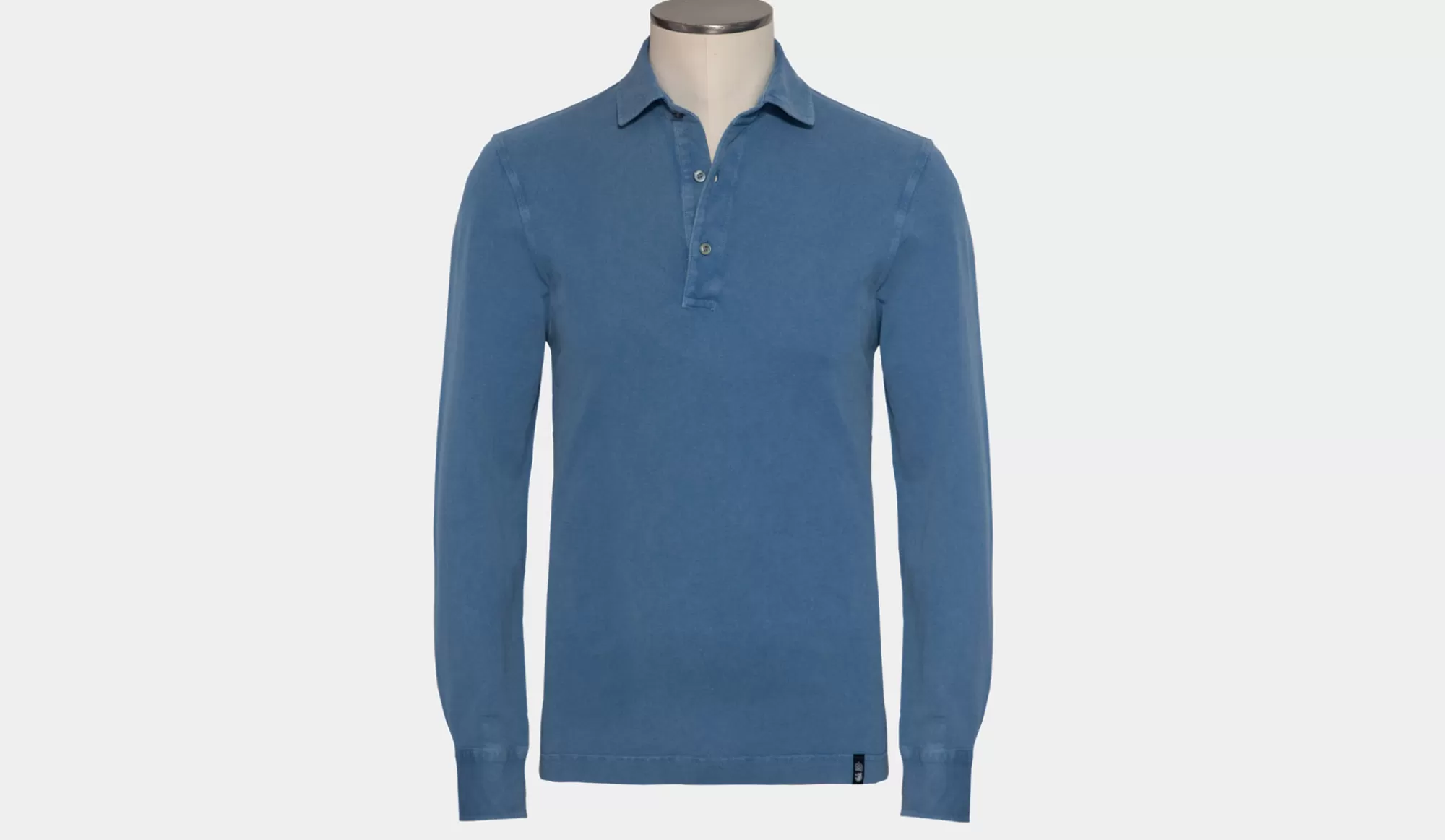 Fashion Drumohr Polo Garment Dyed Denim Blue