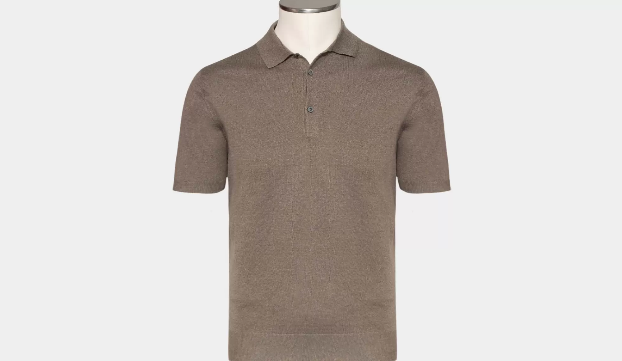 Cheap Drumohr Polo Linen-Stretch Taupe