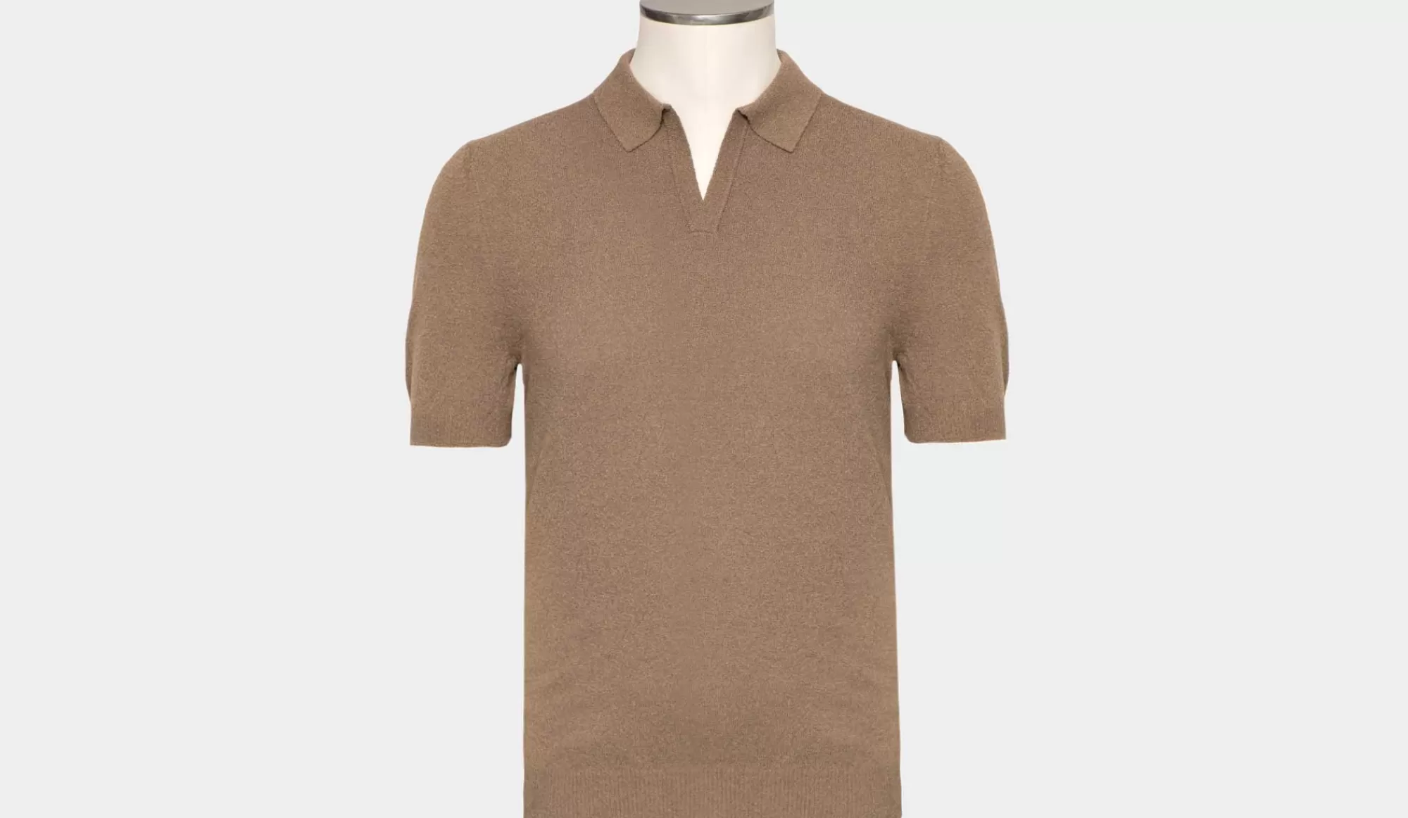 Shop Gran Sasso Polo Terry Taupe