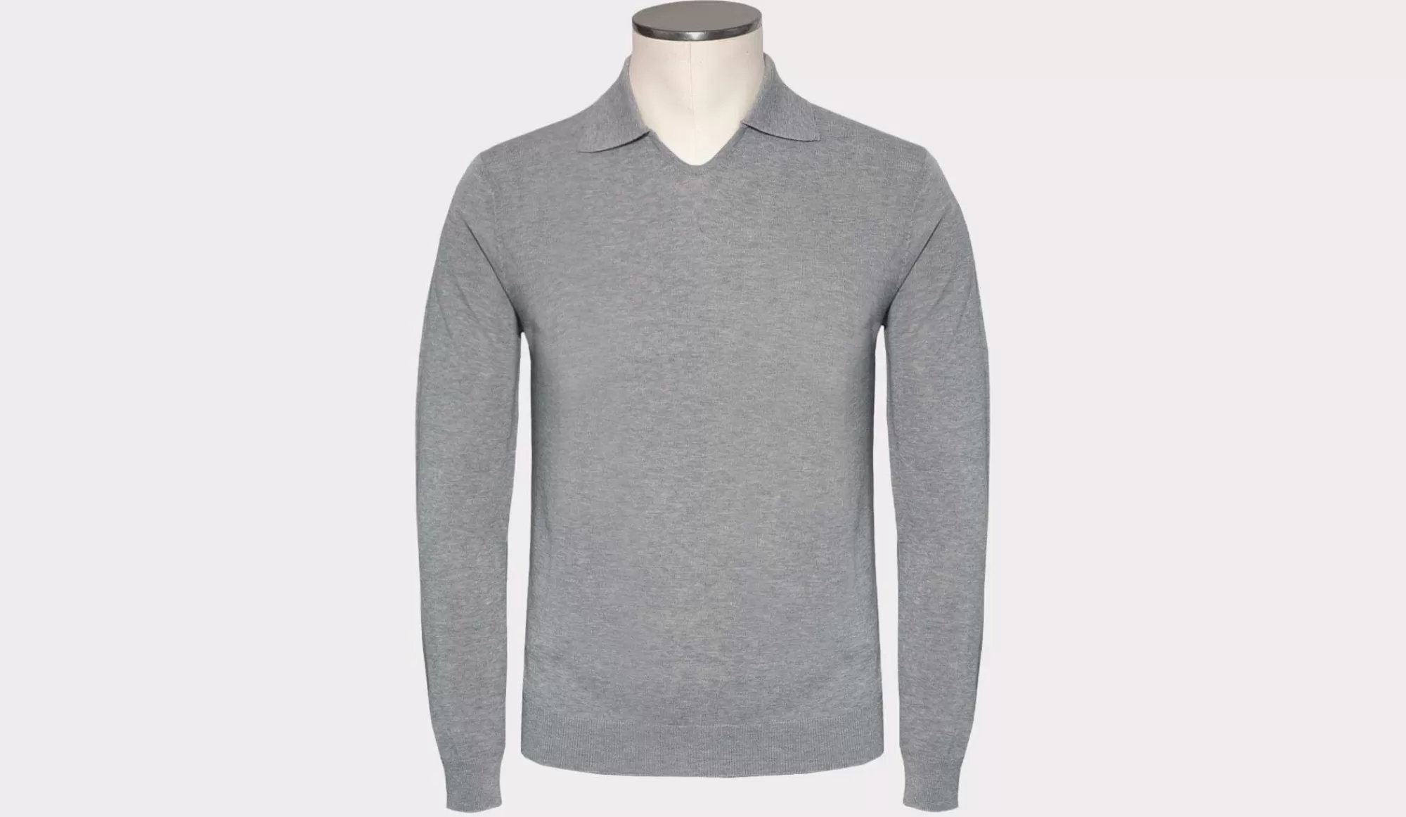 Shop Zanone Polo V-Neck Cotton Grey