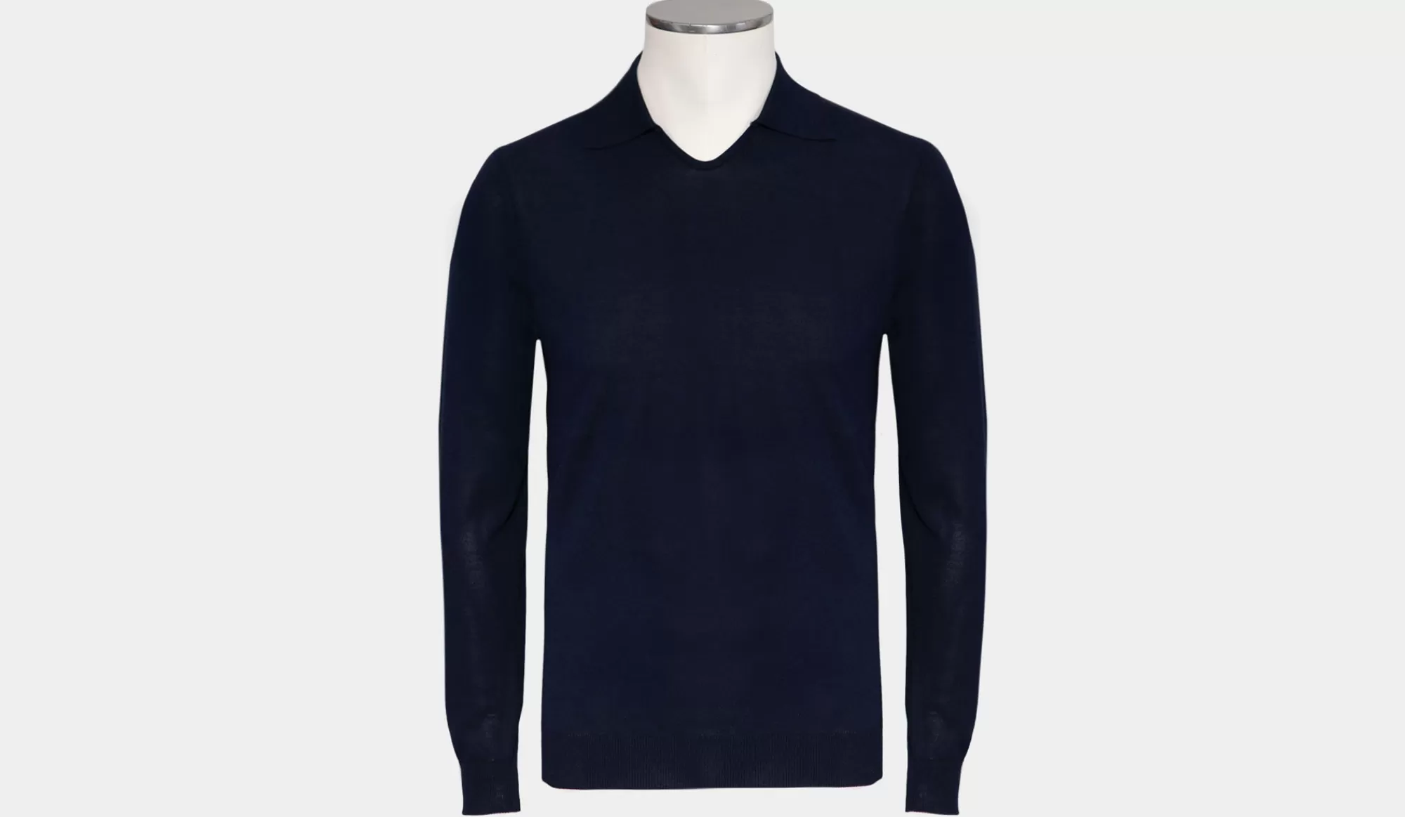 Best Sale Zanone Polo V-Neck Cotton Navy