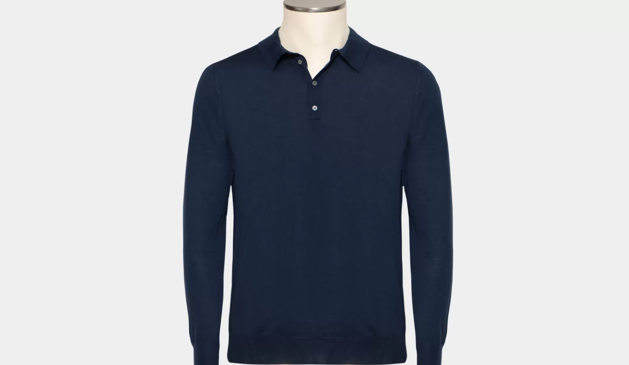 New Drumohr Polo Wool S140 Blue