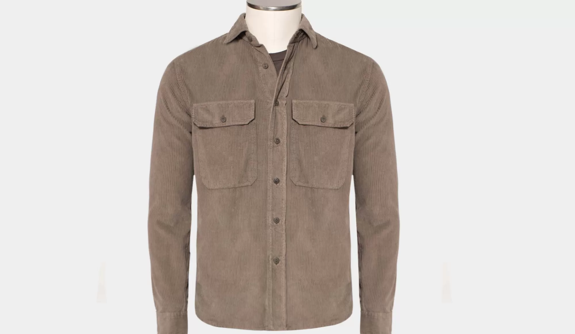 Discount Xacus Ribcord Overshirt Taupe