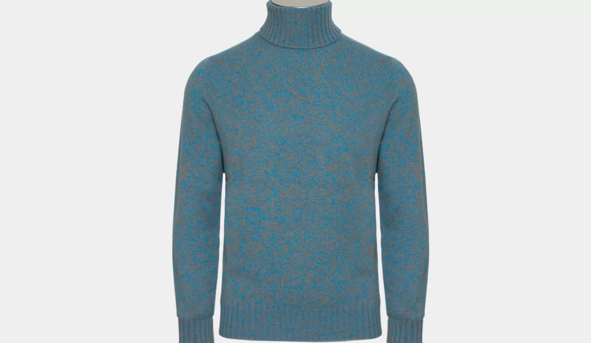 Cheap Drumohr Roll Neck Caramel Blue Melange