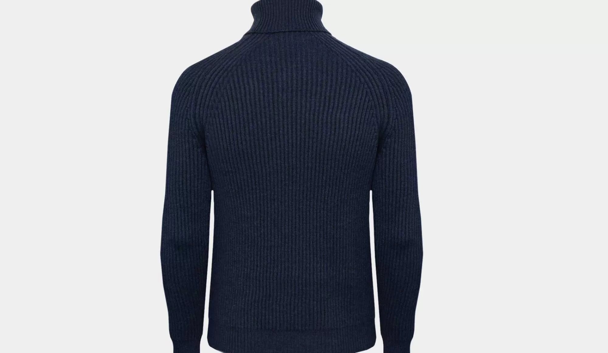 Clearance Zanone Roll Neck "English Rib" Merinos Blue