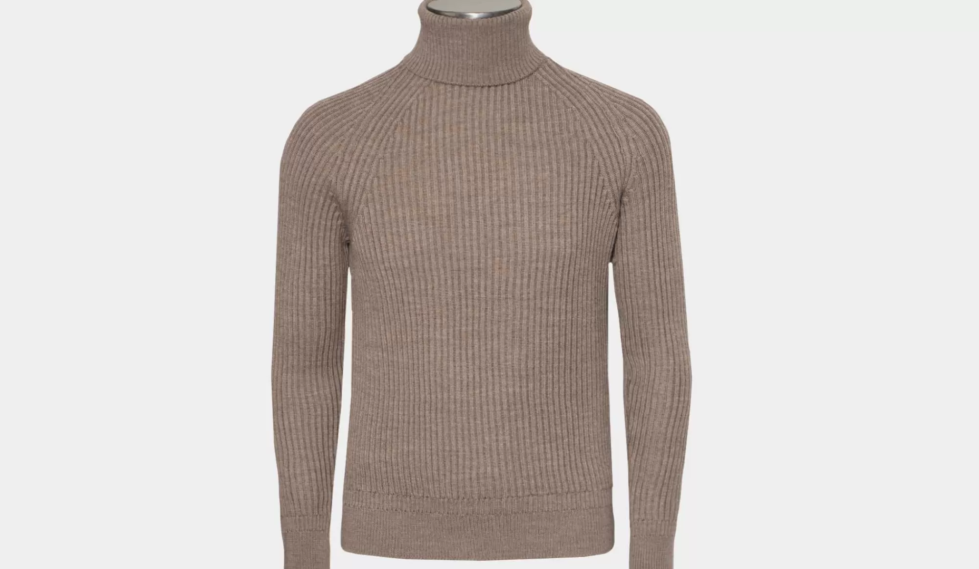 Flash Sale Zanone Roll Neck "English Rib" Taupe