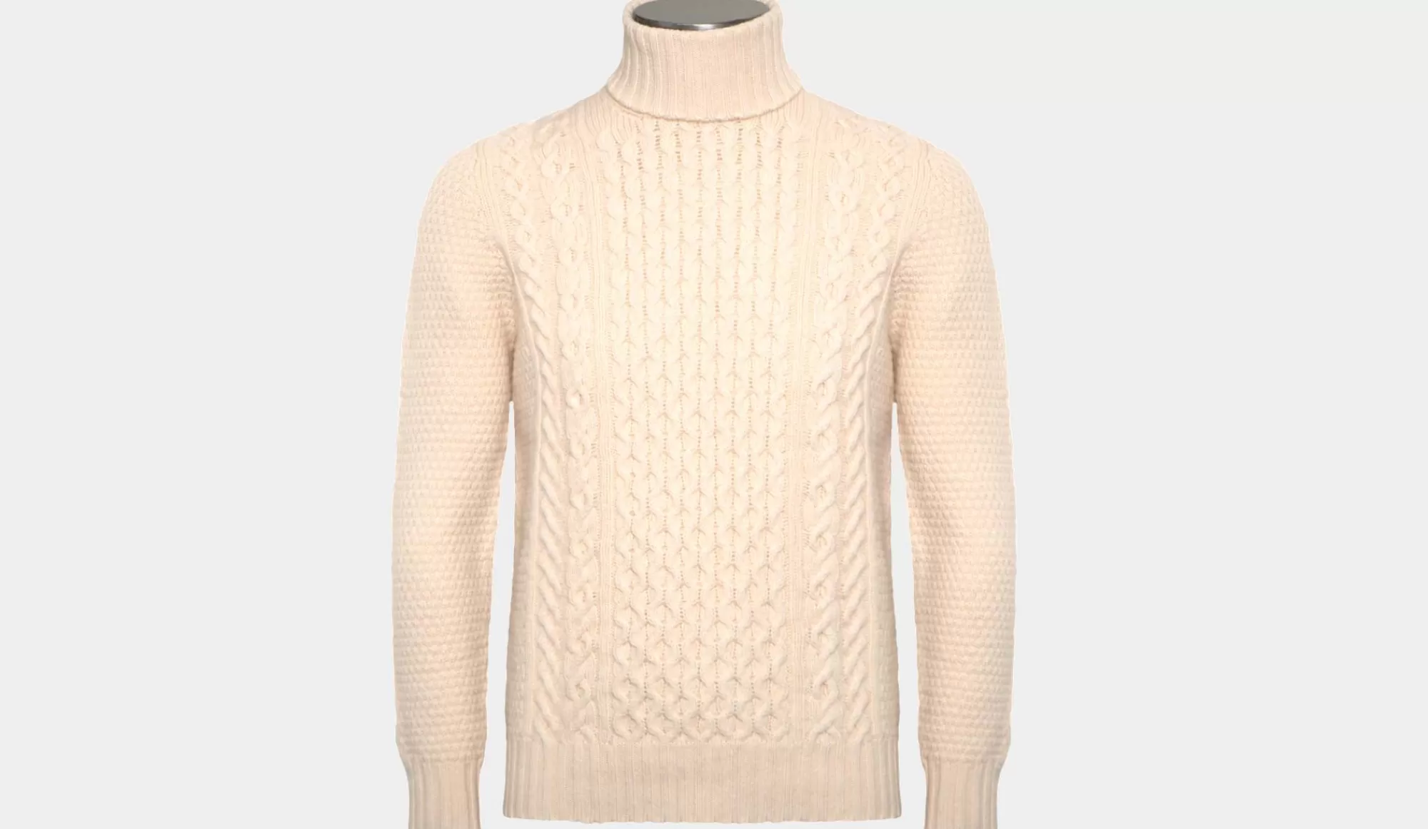 Discount Drumohr Roll Neck Geelong Aran Off-White