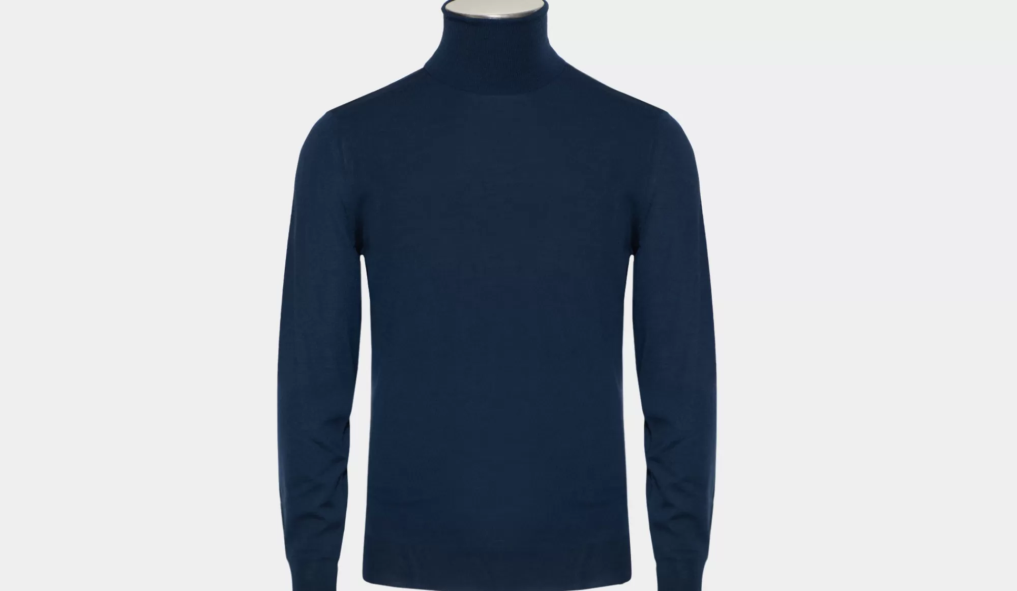 Fashion Drumohr Roll Neck Wool S140 Blue