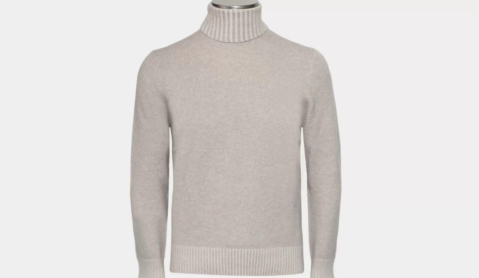 Outlet Gran Sasso Roll-Neck Contrast Greige