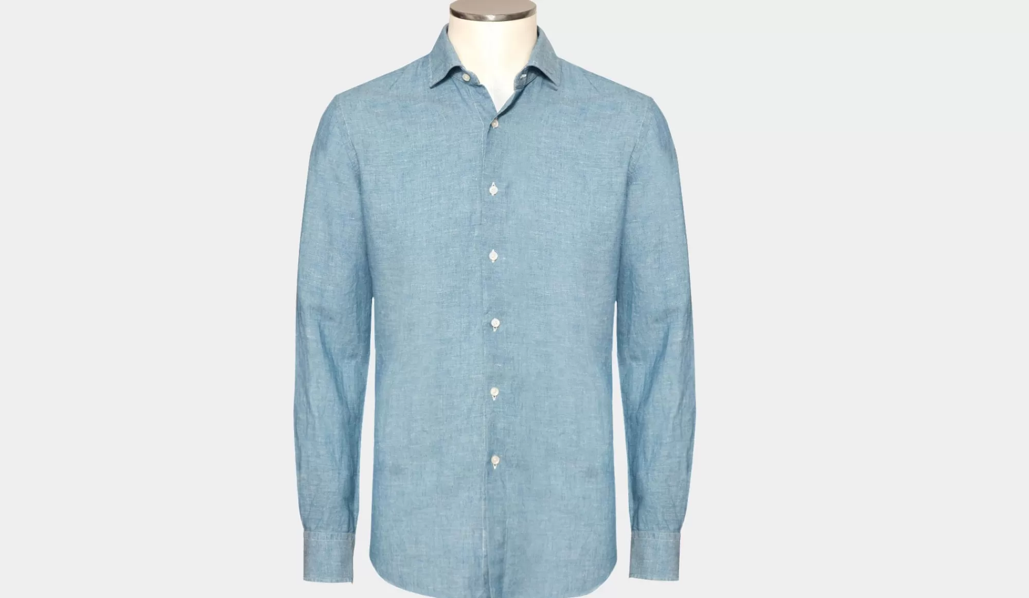 Hot Xacus Shirt Chambray Cotton-Linen Blue