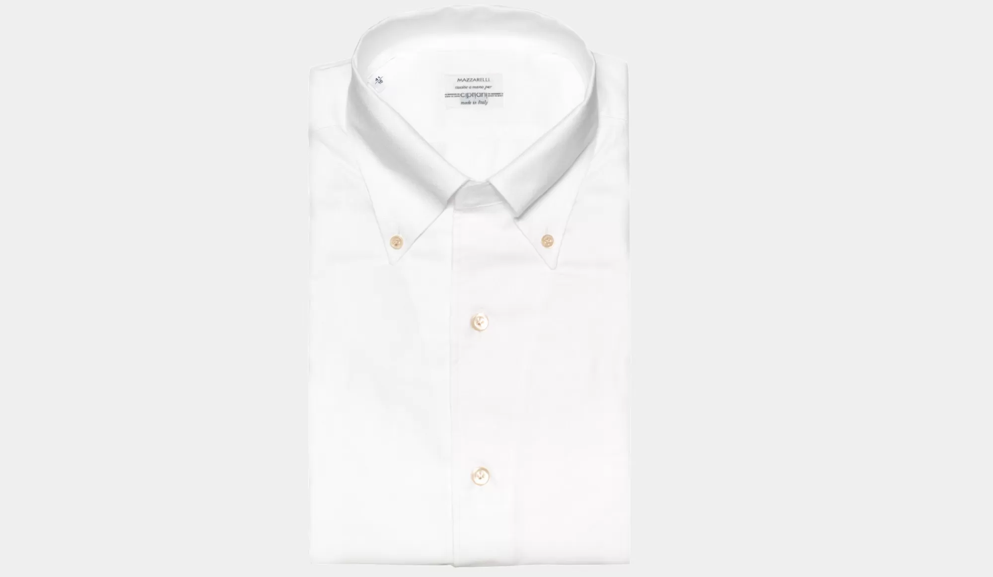 Hot Mazzarelli Shirt Cotton "Button-Down" White