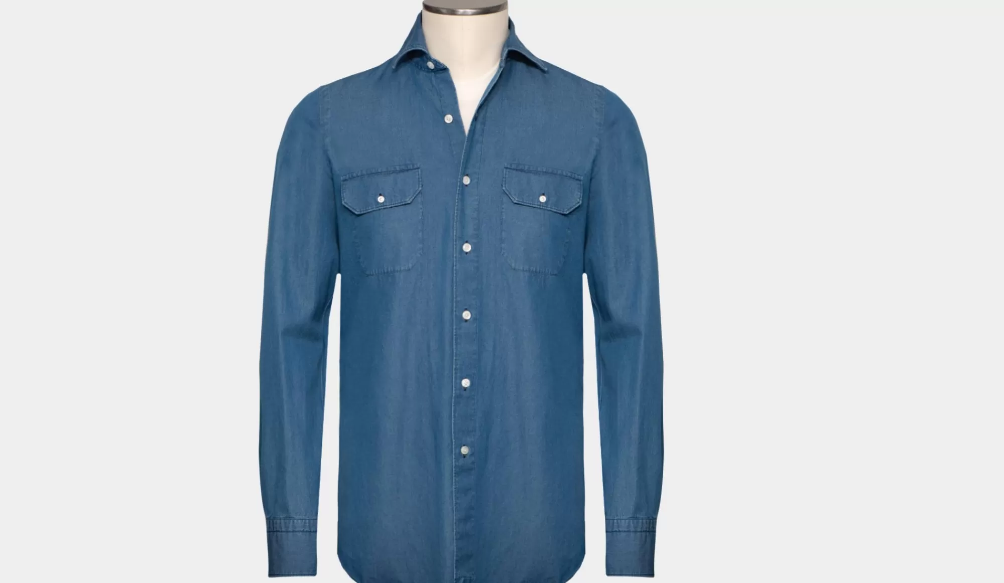 Cheap Finamore Shirt Denim Cargo Blue