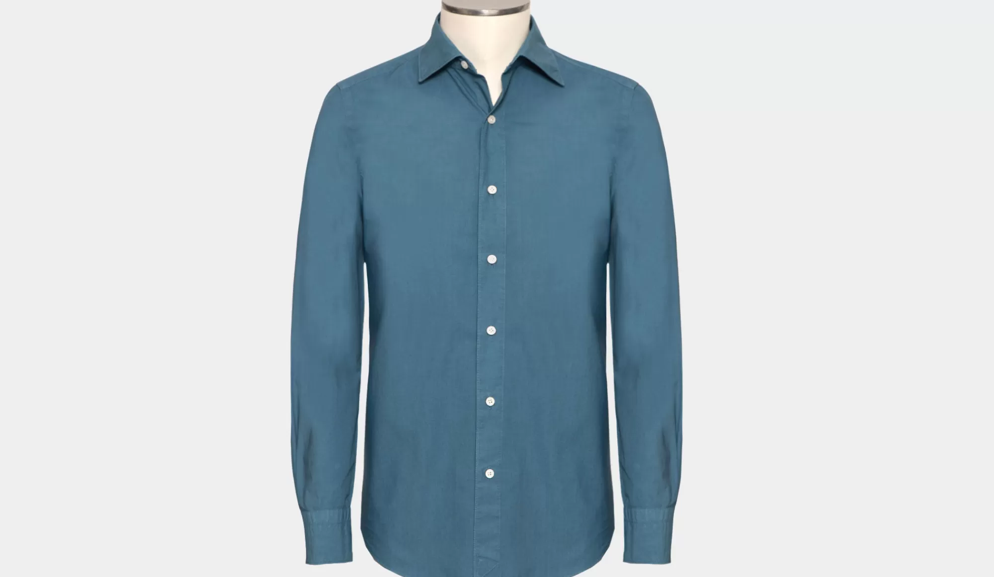 Store Finamore Shirt Denim Washed Blue