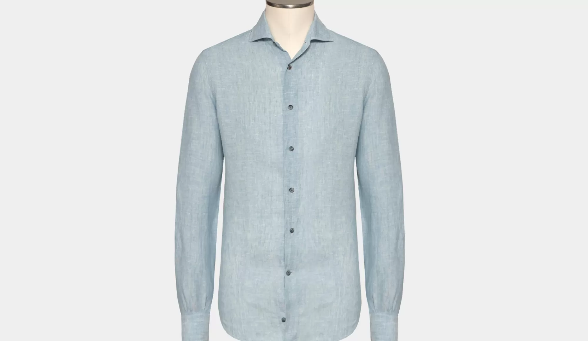 Sale Mazzarelli Shirt Linen Light Blue