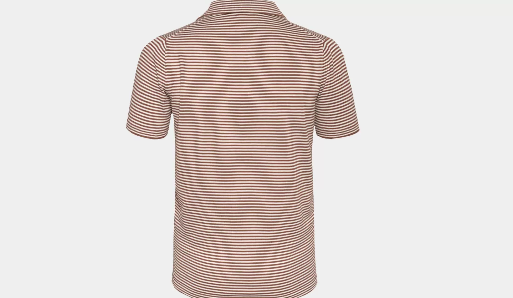 New Aspesi Striped Polo Bronze-Off-White